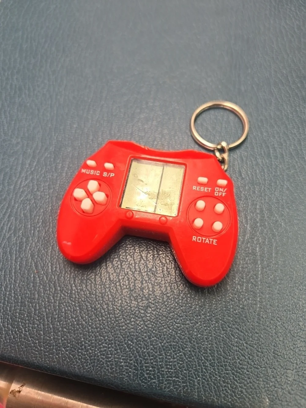 Red Handheld Game Keychain - Portable Retro Play
